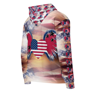 ICJUK Sunset USA Peace Love Freedoom All-Over Print Unisex Zipper Hoodie