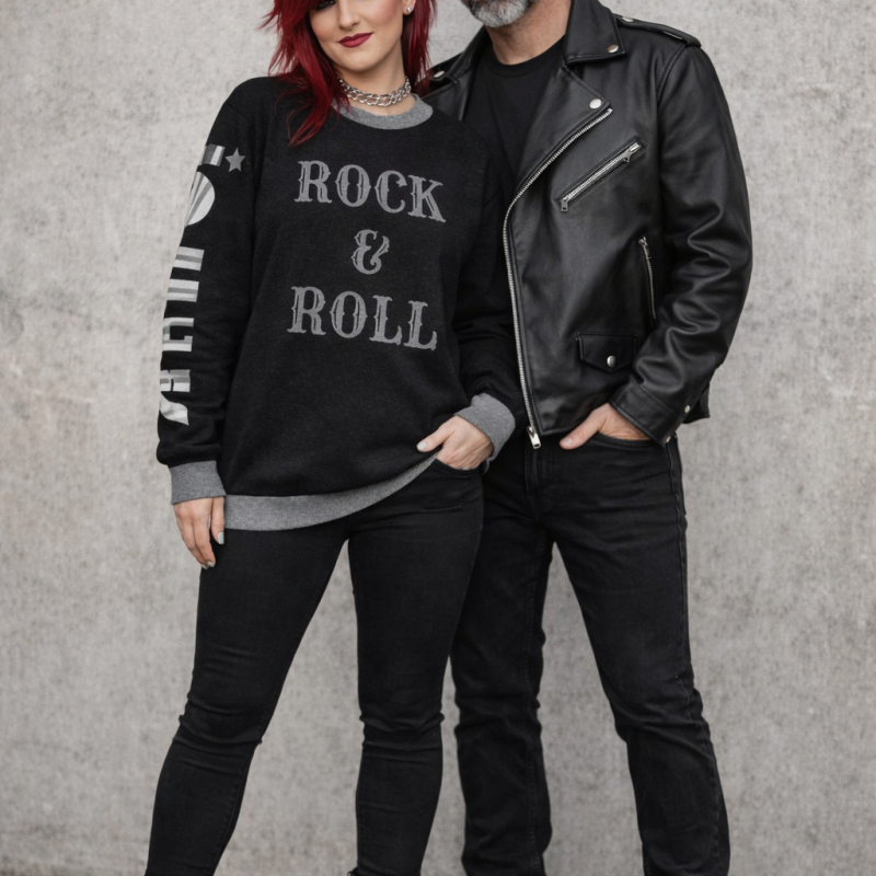 ICJUK Rock and Roll Text Knit Sweater