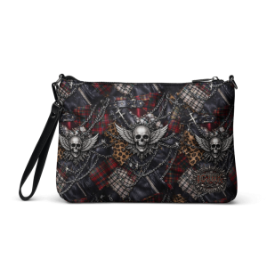 ICJUK Tartan & Chains: Skull Dominion Zip Clutch Pouch