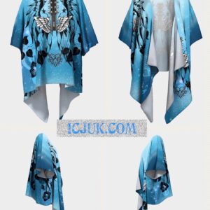 ICJUK open style Kimono lightweight sheer cover up Blues Angels Serenade