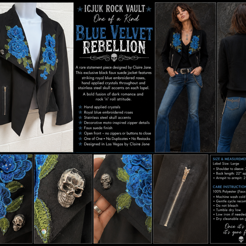 ICJUK Blue Velvet Rebellion One of a Kind Rock Vault Jacket
