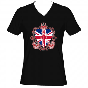 Union Jack Skull Catcher Unisex V Neck