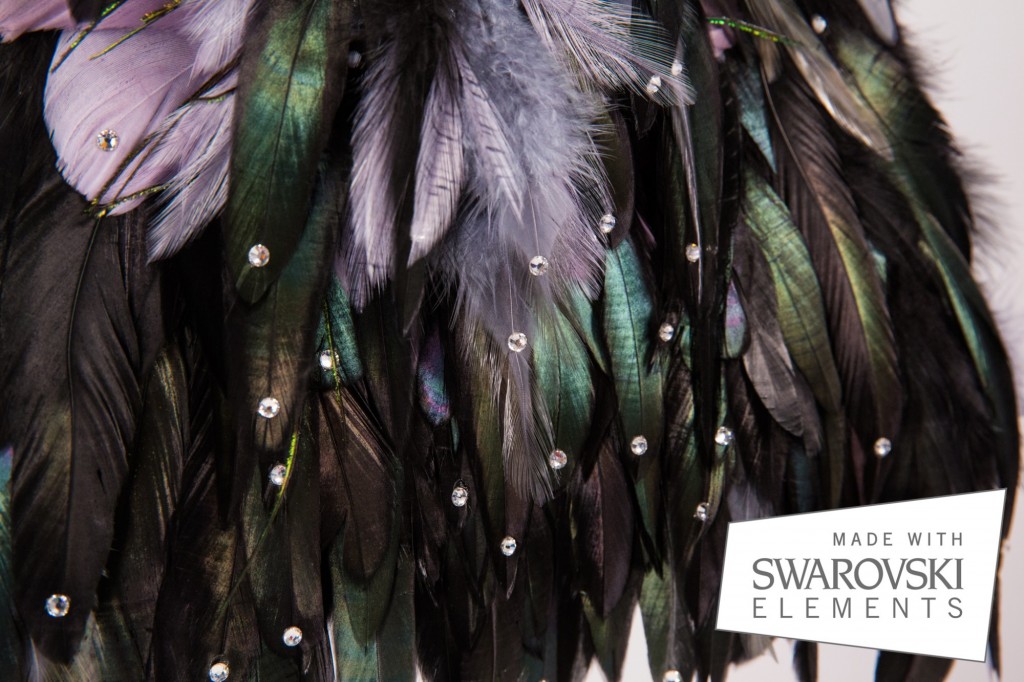 feathered handbag swarovski elements