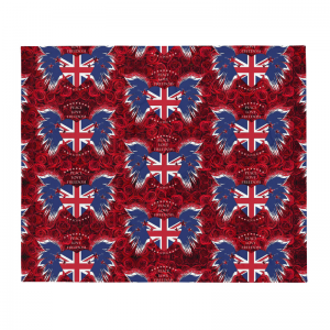 Exclusive Union Jack Heart with Wings Peace Love Freedom Cozy Throw Blanket