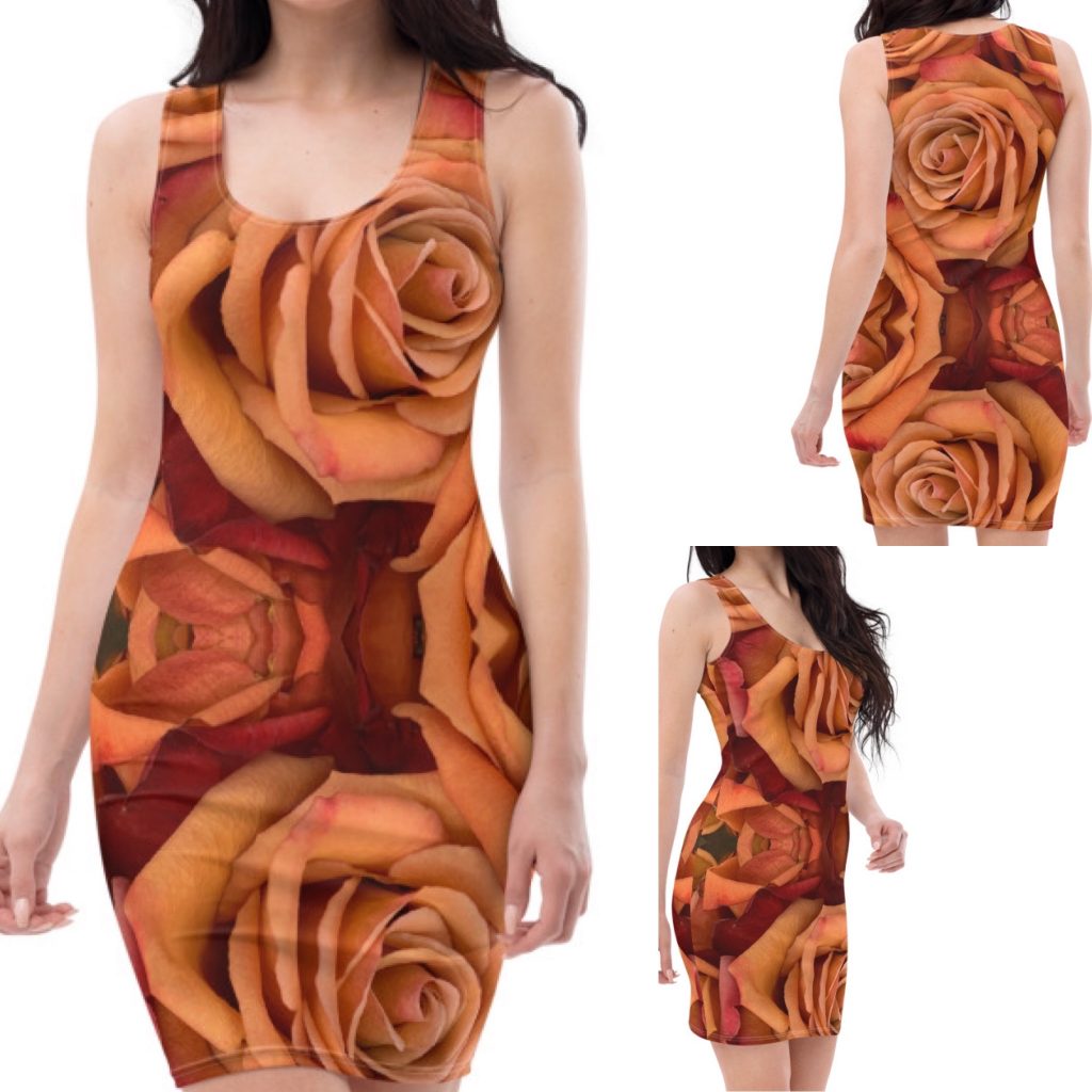 Exclusive Fall Roses Comfy soft Bodycon Dress - Inspired by Claire Jane ...