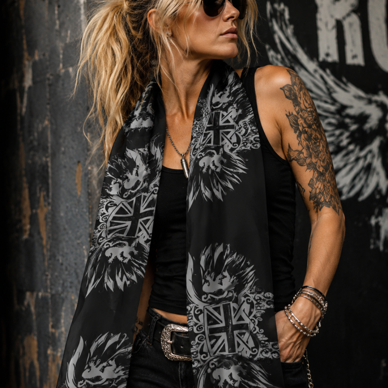ICJUK Lions Crest and Wings Exclusive Wearable Art Scarf