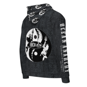 ICJUK All-Over Print Unisex Zipper Hoodie Ocean Anarchy Surfboard