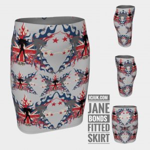 ICJUK Jane Bonds Fitted Exclusive Custom Printed Skirt