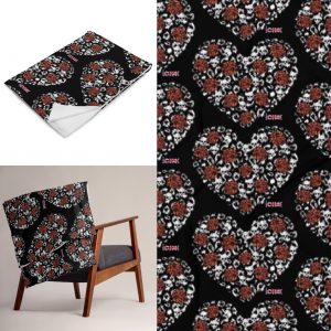 Exclusive Heart and Roses Cozy Throw Blanket