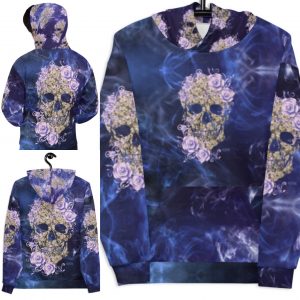 Exclusive Lace Skull and Roses Unisex All over print pullover Hoody