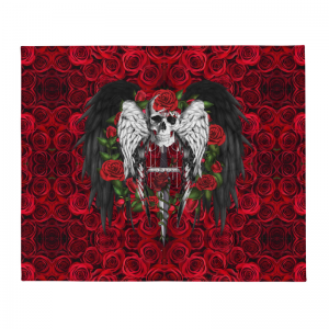 Exclusive Skull Wings and Dagger Cozy Throw Blanket