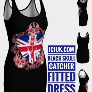 ICJUK Skull Catcher Bodycon Sexy Exclusive Custom Printed Dress