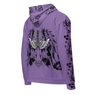 ICJUK All-Over Print Unisex Zipper Hoodie Purple Angels Serenade