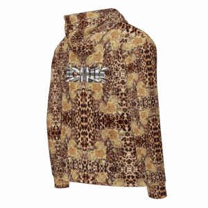 ICJUK Floral Leopard All-Over Print Unisex Zipper Hoodie