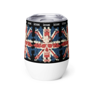 ICJUK Custom Wine Tumbler Union Jack Skulls Galore