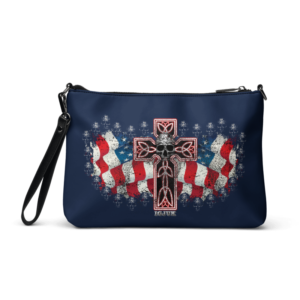 ICJUK Zip Clutch Pouch USA Flag Cross & Skulls