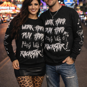 ICJUK Rock and Roll Party like a Rockstar Knit Sweater