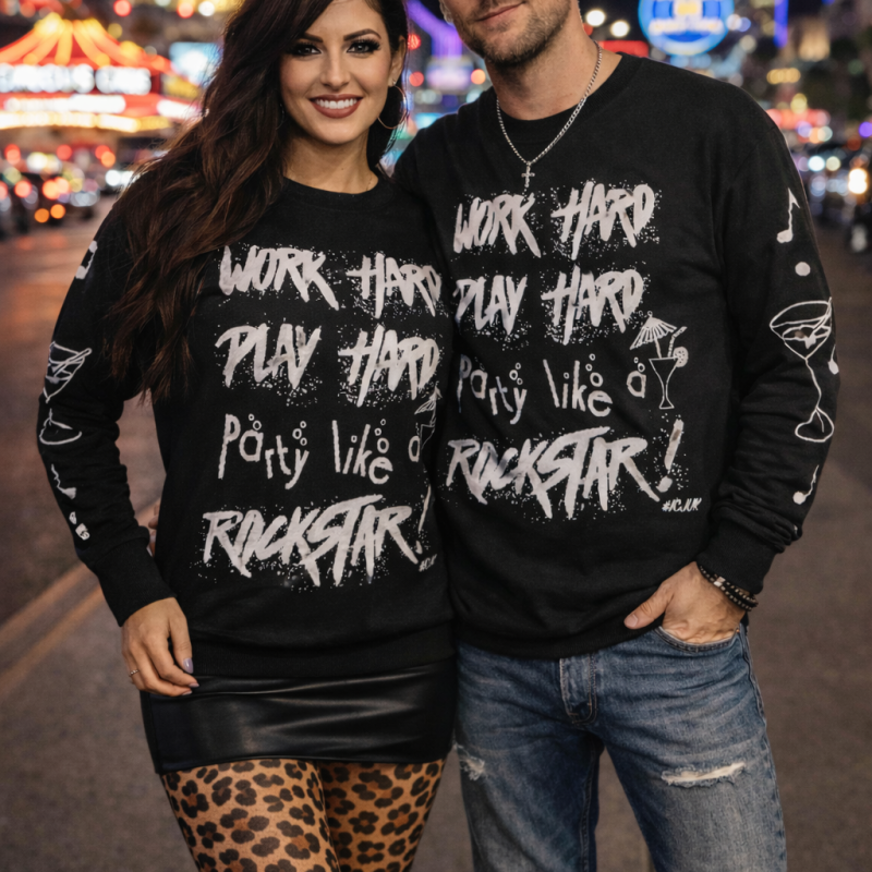 ICJUK Rock and Roll Party like a Rockstar Knit Sweater