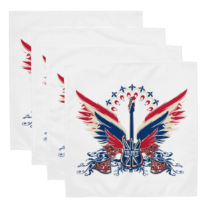 Exclusive Rocking ICJUK Cloth Napkin Set Guitar Wings