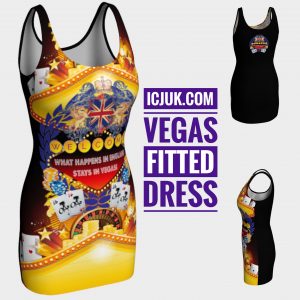 ICJUK Vegas Bodycon Sexy Exclusive Custom Printed Dress