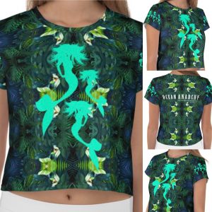 Tropical Mermaids Exclusive Custom All over Print Cropped Tee