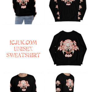 ICJUK All-Over Print Unisex Sweatshirt Floral Skull