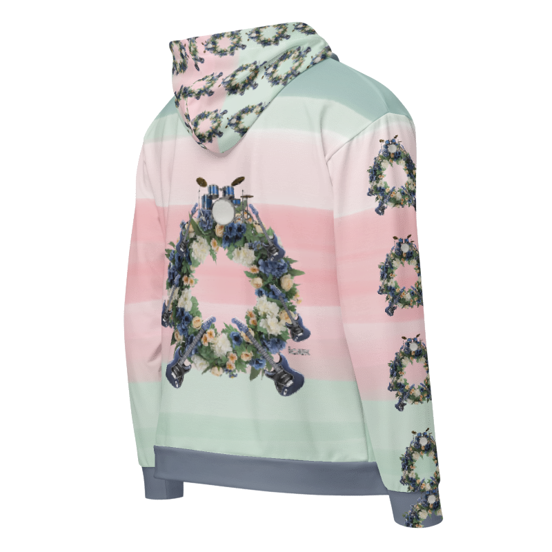 ICJUK Floral Guitar Drums All-Over Print Unisex Zipper Hoodie