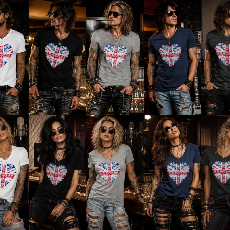 ICJUK Classic Love Skull Unisex V neck