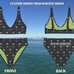 ICJUK OA Martini Exclusive custom printed high waisted Bikini