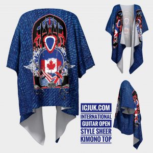 ICJUK International Guitar open style Kimono lightweight sheer cover up