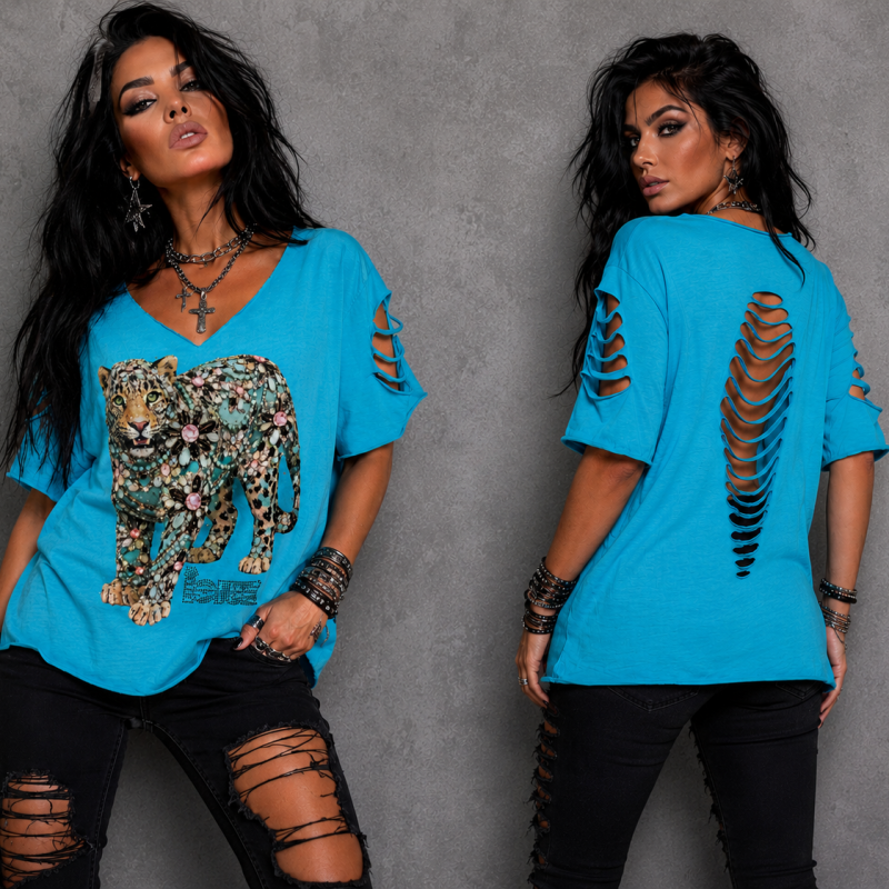 ICJUK Rock Vault – Jeweled Leopard Rocker Top