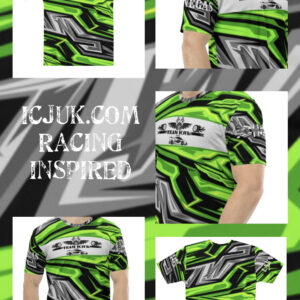 Crew neck all over print electric Green Team ICJUK