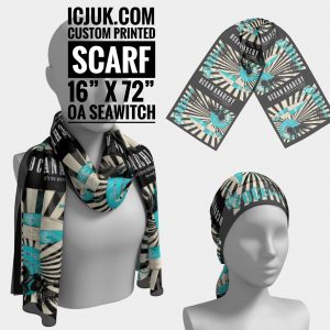OA Sea Witch & Surfboard Designer Sheer Chiffon Custom Printed Scarf