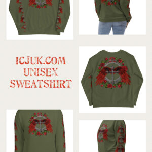 All-Over Print Unisex Sweatshirt ICJUK Crimson Feather Fantasy Ring