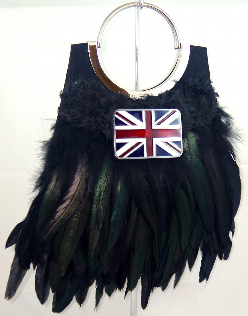 feathered couture handbag