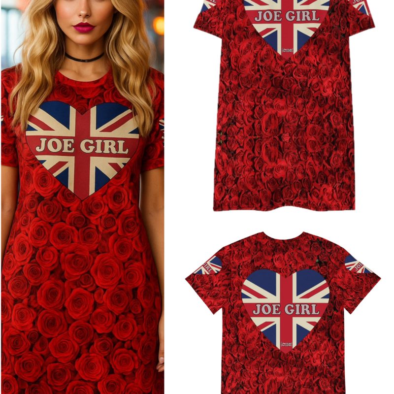 ICJUK Joe Girl All-Over Print T-Shirt Dress