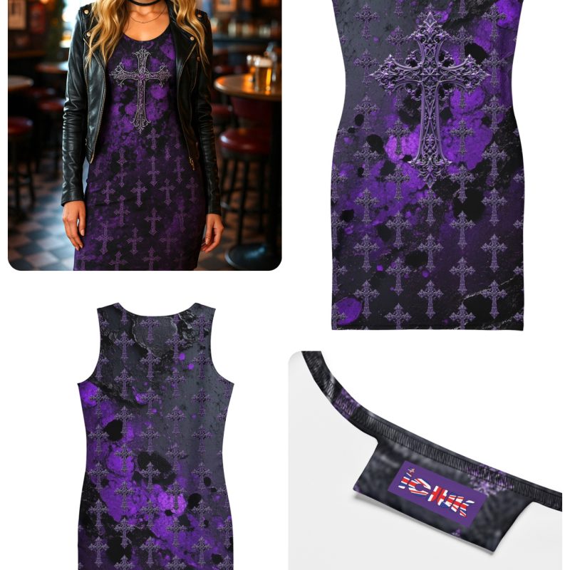 ICJUK Gothic Throne Cross Exclusive Comfy soft Bodycon Dress