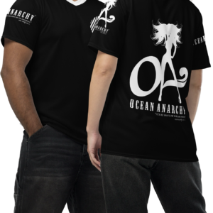 ICJUK All-Over Print Recycled Unisex Sports Jersey Black and White OA Girl