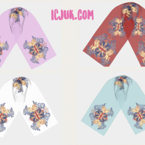 ICJUK All the Kings Horses Designer Sheer Chiffon Custom Printed Scarf