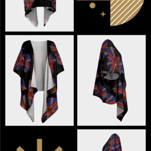 ICJUK open style Kimono lightweight sheer cover up Union Jack Lips