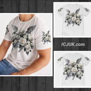ICJUK Crew neck all over print Unisex Tee Heavenly Bloom Wings