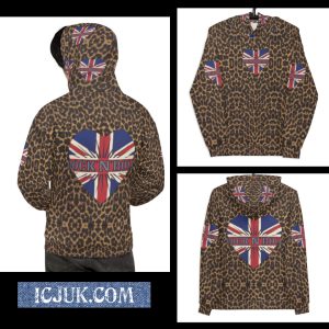 Exclusive Leopard Print Rock and Roll Heart Unisex All over print pullover Hoody