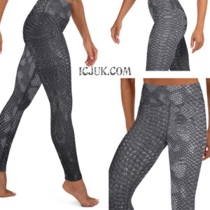 Exclusive Custom printed Leggings Rock and Roll Grey snake skin