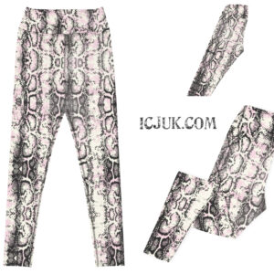 Exclusive Custom printed Leggings Rock and Roll Pink snake skin tones