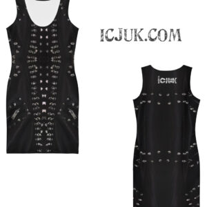 Exclusive Comfy soft Bodycon Dress ICJUK Rock and Roll Zippers