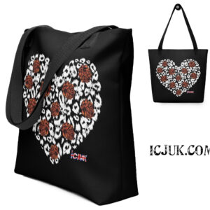 Exclusive All Over Print Tote ICJUK Heart and Roses