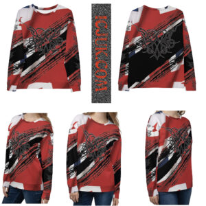 ICJUK All-Over Print Unisex Sweatshirt Union Jack Brush Strokes with Thorn Heart