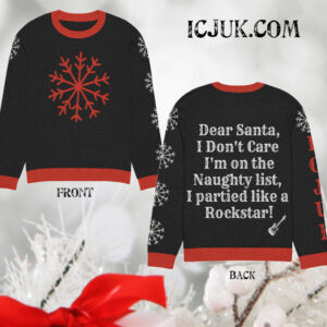 ICJUK Christmas Naughty List Rock and Roll Knit Sweater