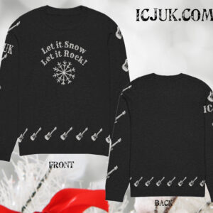 ICJUK Christmas Let it Snow List Rock and Roll Knit Sweater