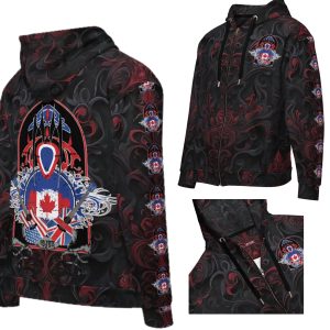 ICJUK International Guitar All-Over Print Unisex Zipper Hoodie